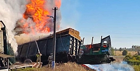 В Смоленской области прокуратура проверяет пожар после схода вагонов с бензином